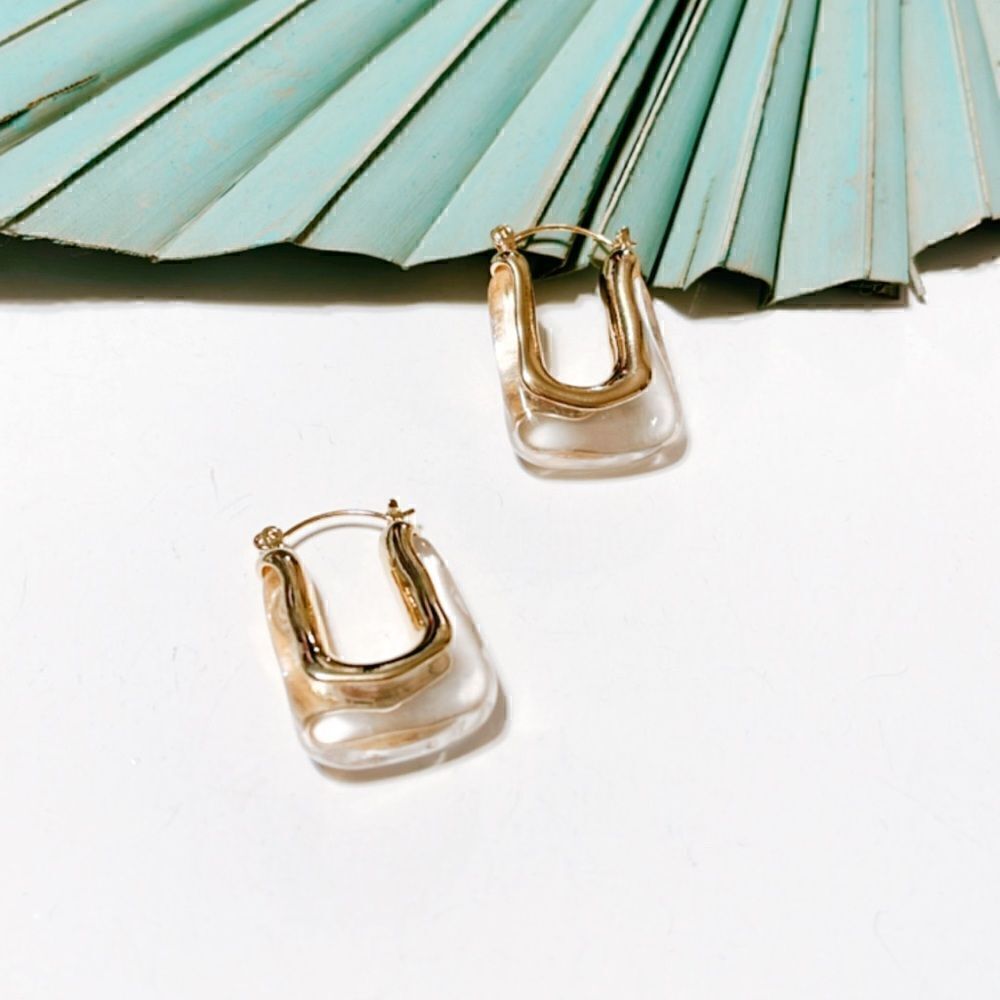 Clear crystal hoop earrings S23
